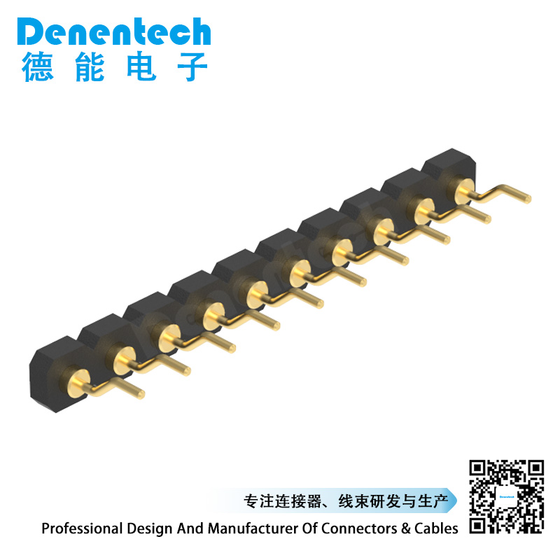 Denentech Promotional products 3.0MM H1.27MM single row female right angle SMT concave pogo pin connector